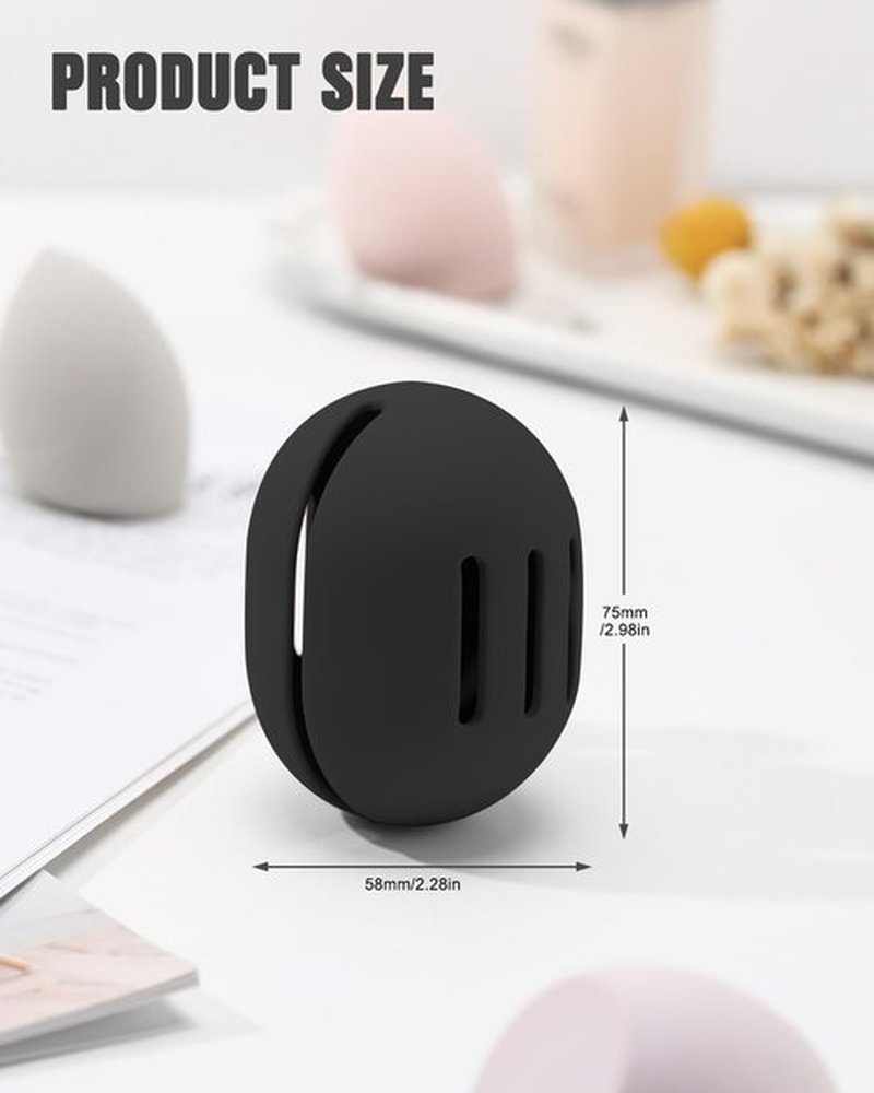 FERYES 2 PCS Makeup Sponge Holder – Shatterproof Eco-Friendly Silicone Beauty Make Up Blender Case for Travel