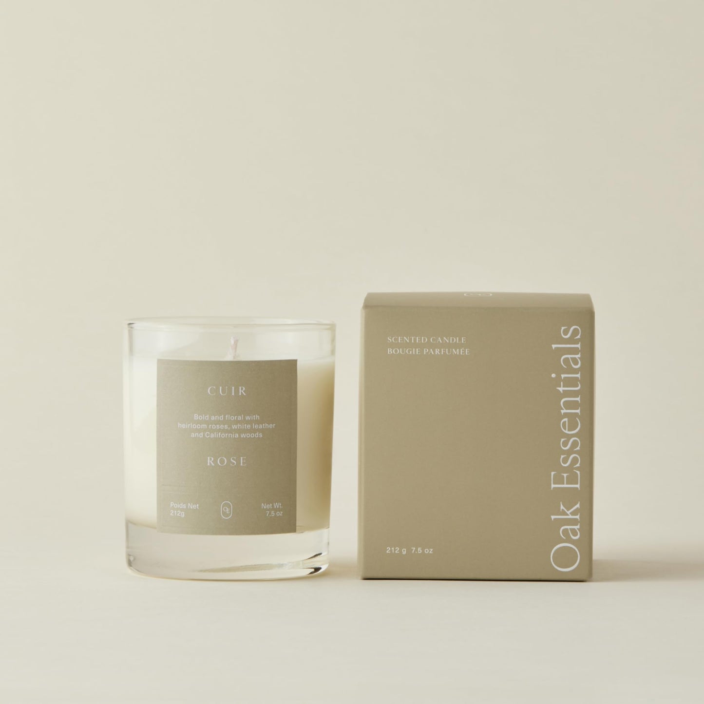 Oak Essentials Women's Cuir Rose Candle, 7.5 Fl Oz