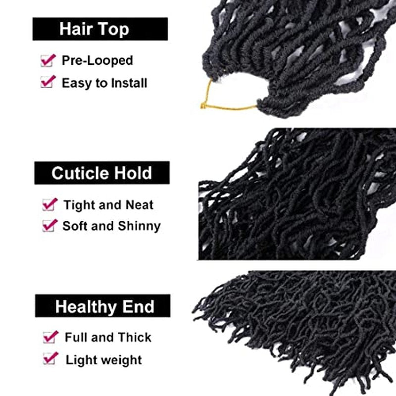 24 Inch Soft Locs Crochet Hair Pre Looped Super Long Faux Locs Crochet Braids Goddess Locs Dreadlocs Synthetic Hair For Black Women (24 Inch (Pack of 6), M1B/DGREEN)