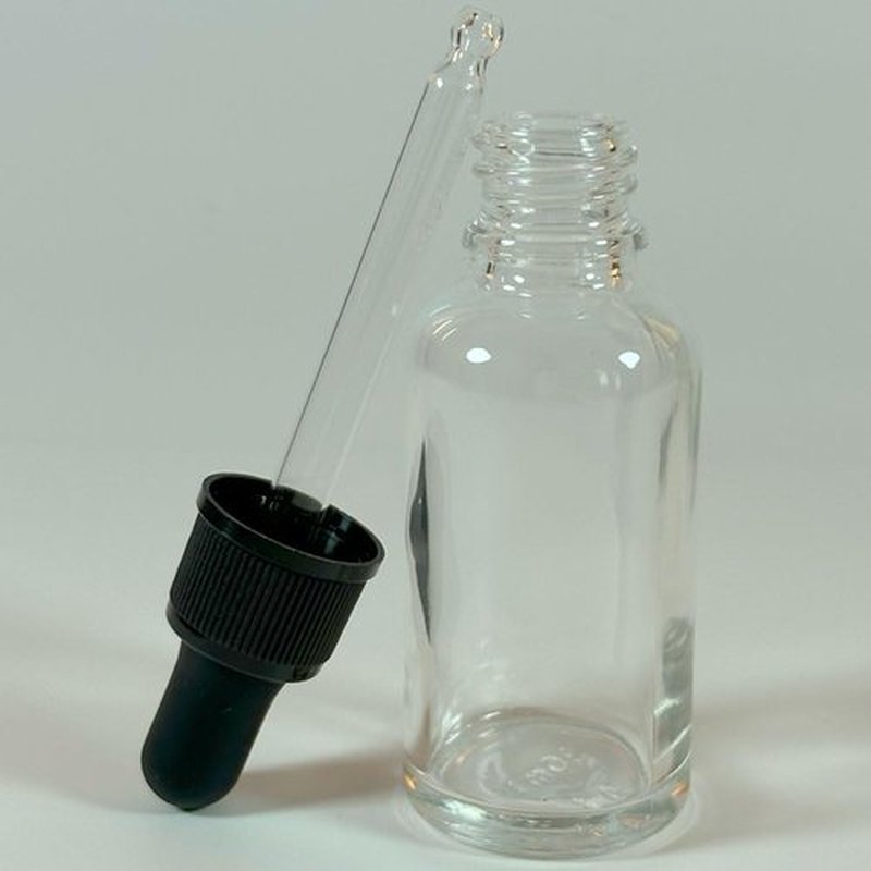 PIPIBA 12Pack 1oz (30ml) Round Drip Tip Glass Eye Droppers. Essential Oil Glass Bottle. For Lab Bottles (Clear)