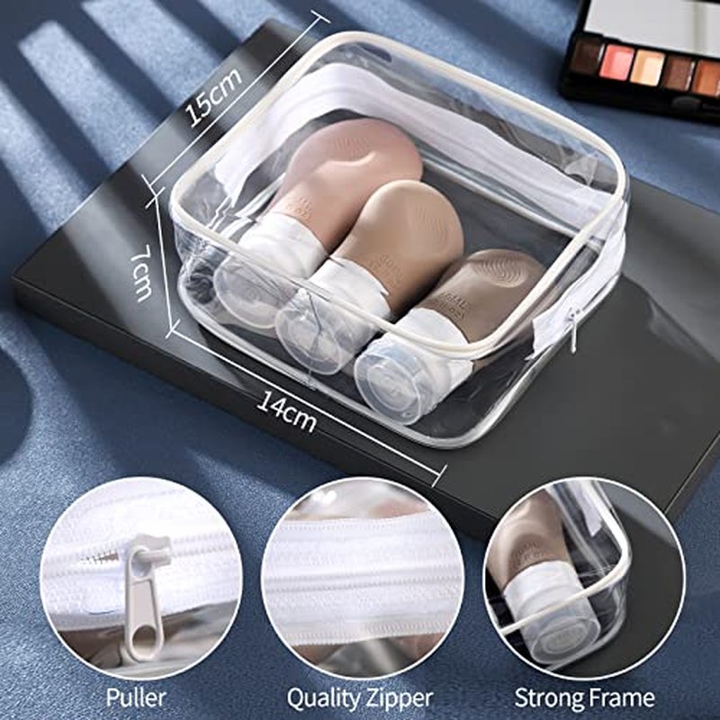 Gemice 16 Pack Travel Bottles Set for Toiletries, TSA Approved Travel Size Containers Leak Proof Silicone Squeezable Tubes Travel Accessories 2oz 3oz for Shampoo Conditioner Lotion Body Wash