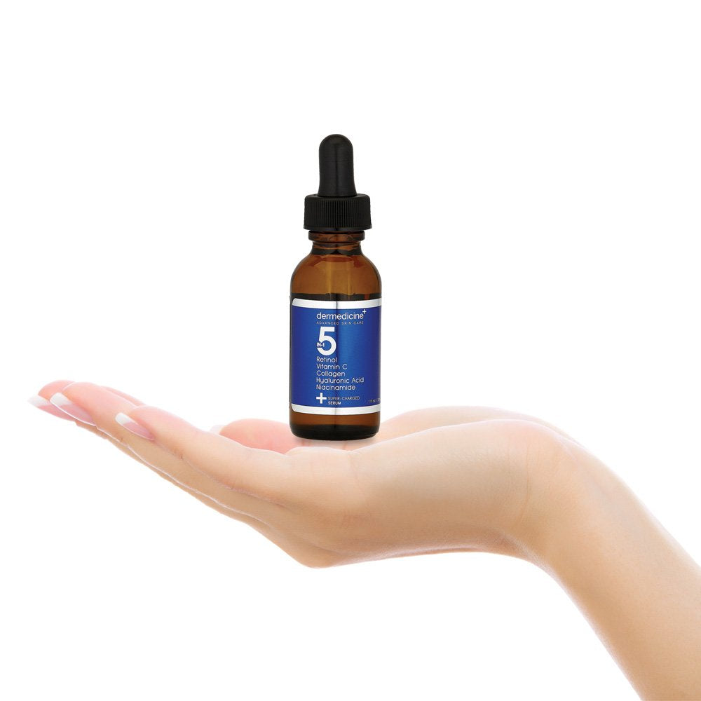 5 in 1 Potent Face Serum with Retinol, Vitamin C, Collagen, Hyaluronic Acid, Niacinamide | May Help Improve Appearance of Fine Lines and Reduce Appearance of Dark Spots | 1 fl oz / 30 ml