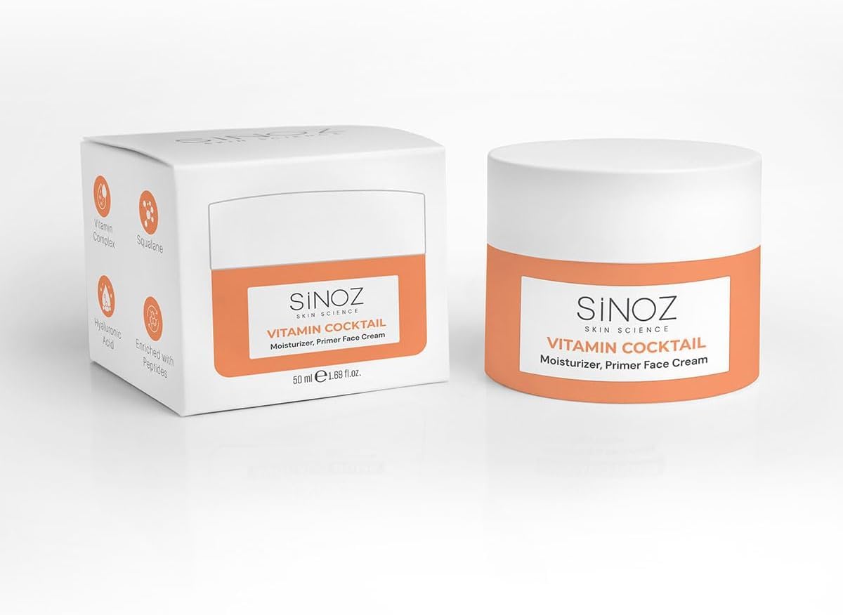 sinoz Vitamin Cocktail-Moisturizing Nutritious Repair Face Cream Vitamin and Makeup Base 50Ml