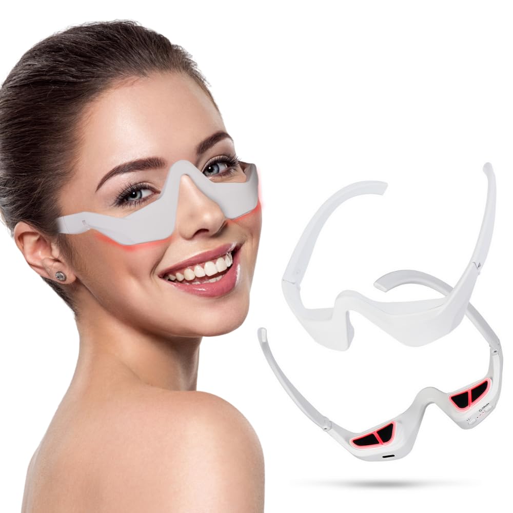 ZEENCARE Under Eye Red Light Therapy, Rechargeable Dark Circles Under Eye Treatment, Red Light Therapy for Eyes Wrinkles Puffy Fine Lines