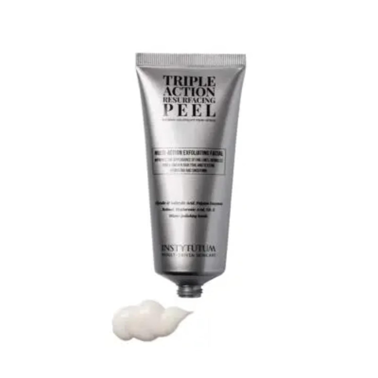 Instytutum Triple Action Resurfacing Peel 2 oz / 60 ml – Multi-Action Exfoliating Facial Treatment with Glycolic Acid, Salicylic Acid, Papaya Enzymes, Blue-Green Algae & Hyaluronic Acid