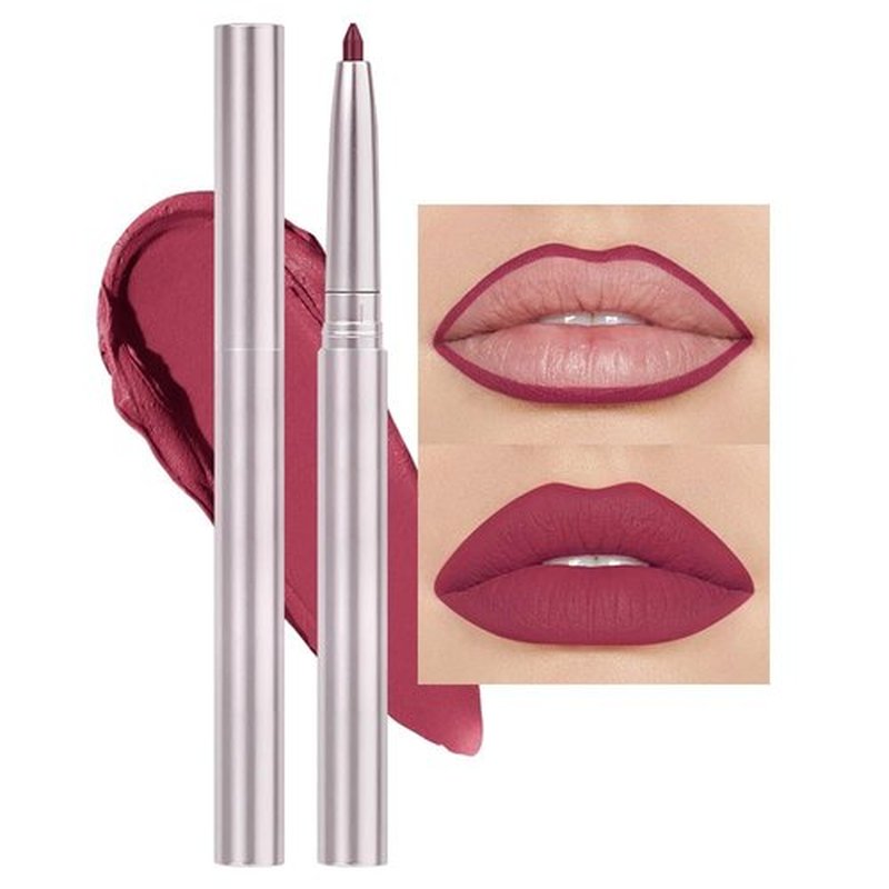 lip liner pencils, Modern Classic Lip Liner, Lip Liner Pigmented Vegan Matte, Lasting Finish Lip Liner, Luxurious Creamy Long Lasting Lip Liner, Prevents Feathering and Fading (07#Plum, 1)