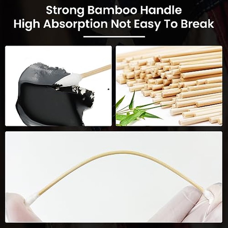 200PCS Gun Cleaning Swabs, Double Ended Pistol Cleaning Swabs, 6" Pointed Gun Cleaning Supplies Swabs - Lint Free, Highly Absorbent Gun Swabs for Precision Gun Cleaning, Applying