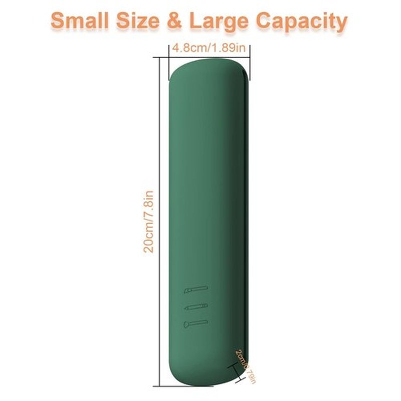 FERYES Makeup Brush Holder, Magnetic Anti-fall Out Silicon Portable Cosmetic Face Brushes Holder, Soft and Sleek Makeup Tools Organizer for Travel- Green