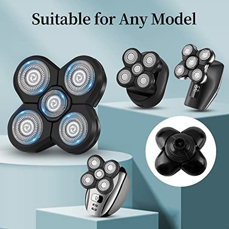 Vsmooth Electric Shaver Replacement Head - Shavers for Bald Men Replaceable Head - Waterproof Blades for Men Replacement Shaving Heads - Wet & Dry Electric Razor Floating Replacement Blade Head