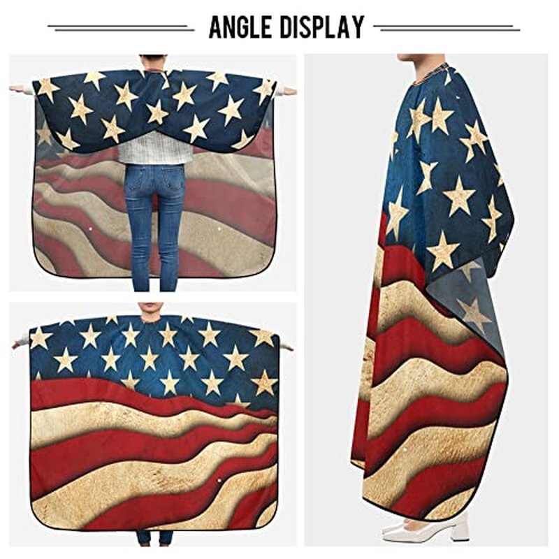American Flag Barber Cape Salon Cape Haircut Apron Hair Cut Cape Waterproof, 55"x65"