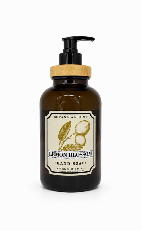 Home and Body Company Botanical + Herbal Hand Soap 22FL/605ml Infused with Essential Oils, Made in a Amber GLASS BOTTLE (Sea Salt Verbena)