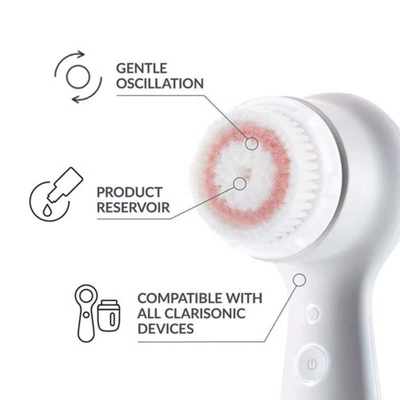 Clarisonic Face Cleansing Brush Head Replacement | Skin Brightening Face Brush for Dull Skin | Suitable for Sensitive Skin | Compatible with Mia 1, Mia 2, Radiance,4-count