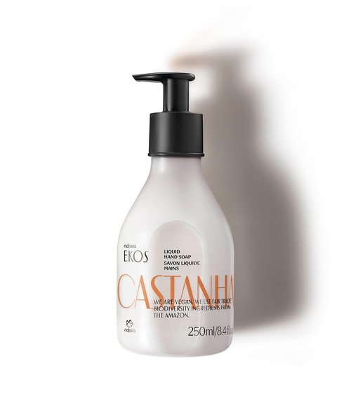 natura - Ekos Castanha (Brazil Nut) Renourishing Liquid Hand Soap - Anti-Dryness - Coconut Derived Cleanser - Vegan Skin Care - Brazilian Beauty Secrets - Self Care & Body Care - 8.4 fl oz (250ml)