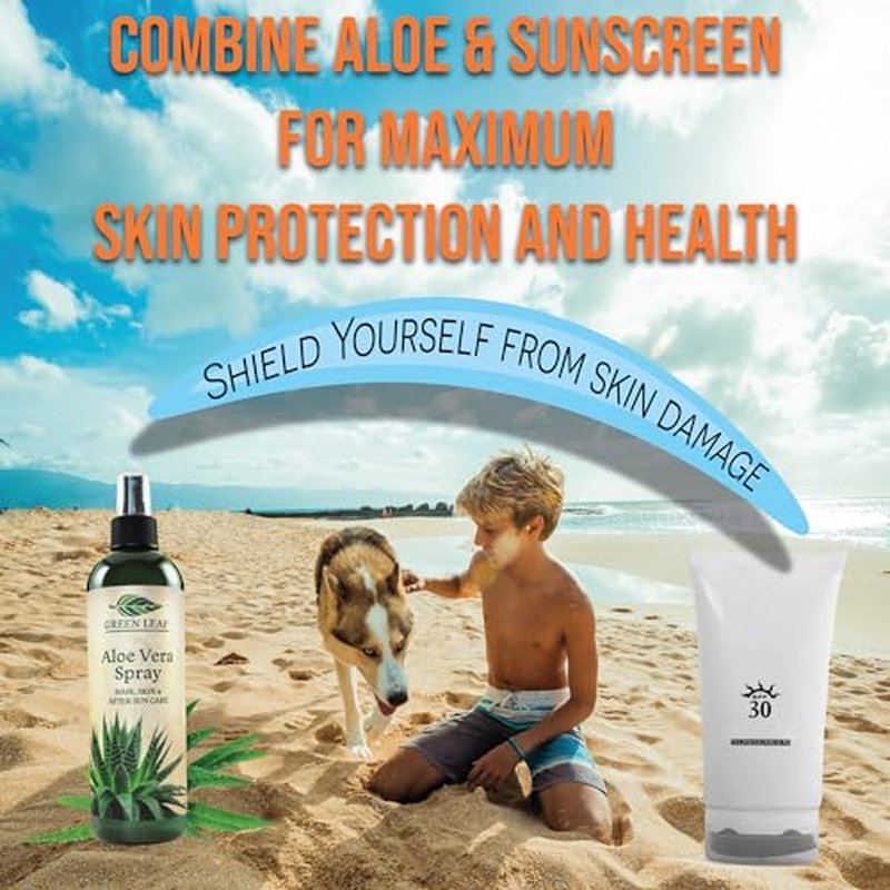 Aloe Vera Spray Bottle Travel Size | Vitamin C Vitamin E & Vitamin A | Skin Care, Hair Spray, Facial Moisturizer in Spray Bottles, Hair Growth, Facial Cleanser Sunburn Relief & After Sun Lotion 3.3oz