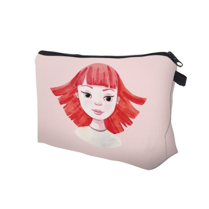 LOOMILOO Travel Makeup Bag Small, Toiletry Pouch Adorable Roomy Travel Water Resistant Cosmetic Purse Accessories Organizer Women Gift(Fashion Lady 55971)
