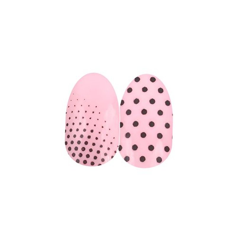 Save Me A Spot (Petite) - Color Street Nail Strips Black Dots on Pink 16 Count (Pack of 1) FDC234 0