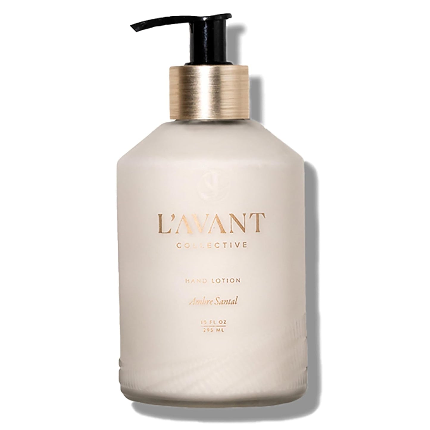 L'AVANT Collective Luxury Hand Lotion | Moisturizing Plant-Based Hand Cream with Pump, Non-Toxic, Lightweight Formula, Refillable Glass Bottle | 10 Fl Oz, Bathroom & Kitchen | Ambre Santal