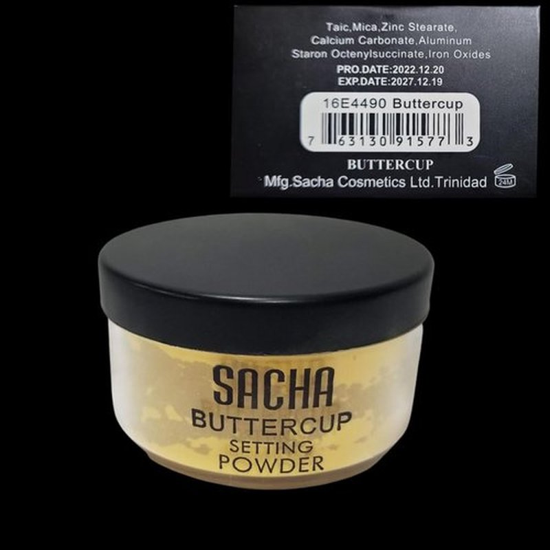 Sacha Buttercup Setting Powder, 0.35 oz, Travel Size and Two Blending Triangles