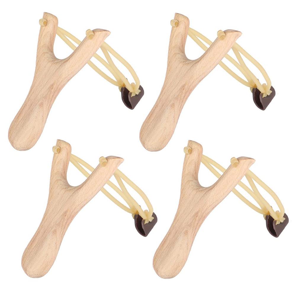 RWHXRWY Beginner-Friendly Wooden Catapult Toy, Outdoor Hunting Skill-Training Catapult Toy, Used for Enhancing Focus, Physical Coordination and Muscle Control, as Well as Relieving Stress. 4 Pack