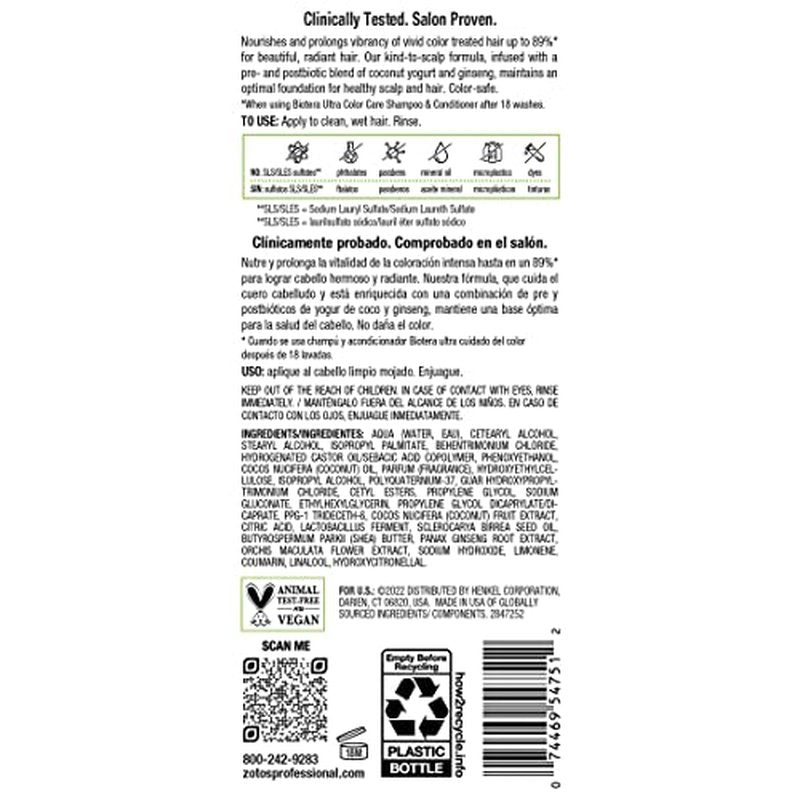 Biotera Ultra Color Care Conditioner | Prolongs Vivid Color-Treated Hair | Microbiome Friendly | Vegan & Cruelty Free | Paraben & Sulfate Free | Color-Safe | 32 Fl Oz