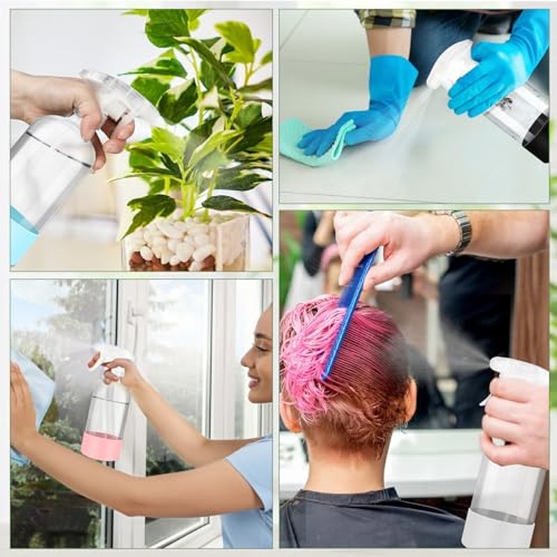 ZENOWICK 3 Pack/16 Oz Glass Spray Bottles, Refillable Empty Containers with Silicone Sleeve, Upgraded Adjustable Nozzle Spray Bottle Sets for Cleaning, Essential Oils, Hair
