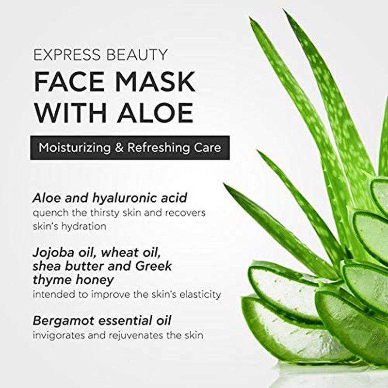 Apivita Express Beauty Face Mask with Aloe & Shea Butter - Moisturizing, Refreshing & Elasticity Boost Treatment for All Skin Types - 12 Packettes x 0.27 Fl Oz