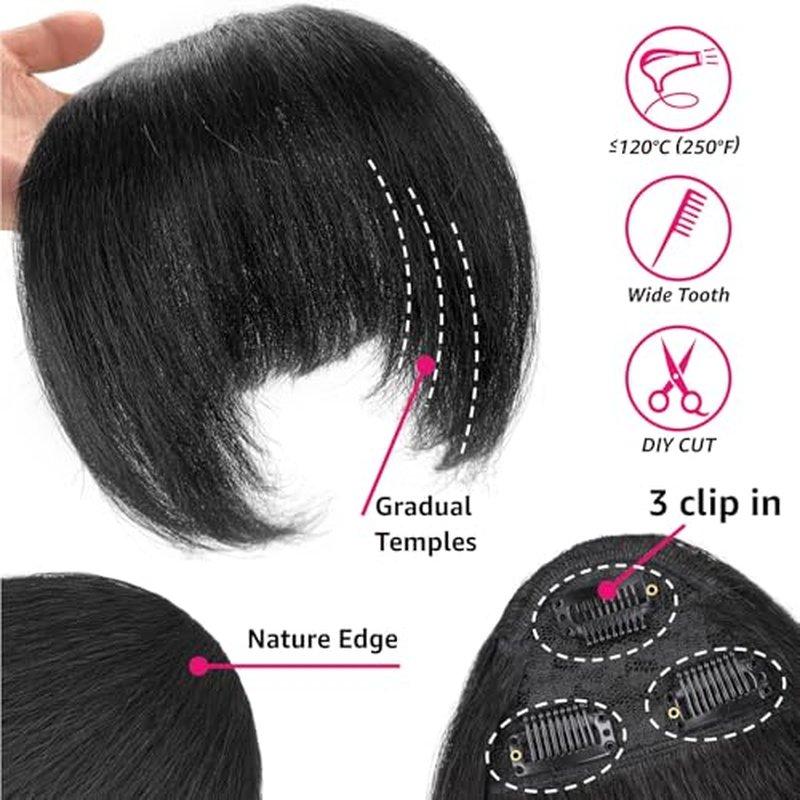 UAmy Hair Long Natural Black Drawstring Ponytail Extension for Women 18inch Loose Curly Ends Yaki Straight Drawstring Ponytail with Bangs Synthetic Kinky Straight Pony Tail Hairpieces for Daily Use
