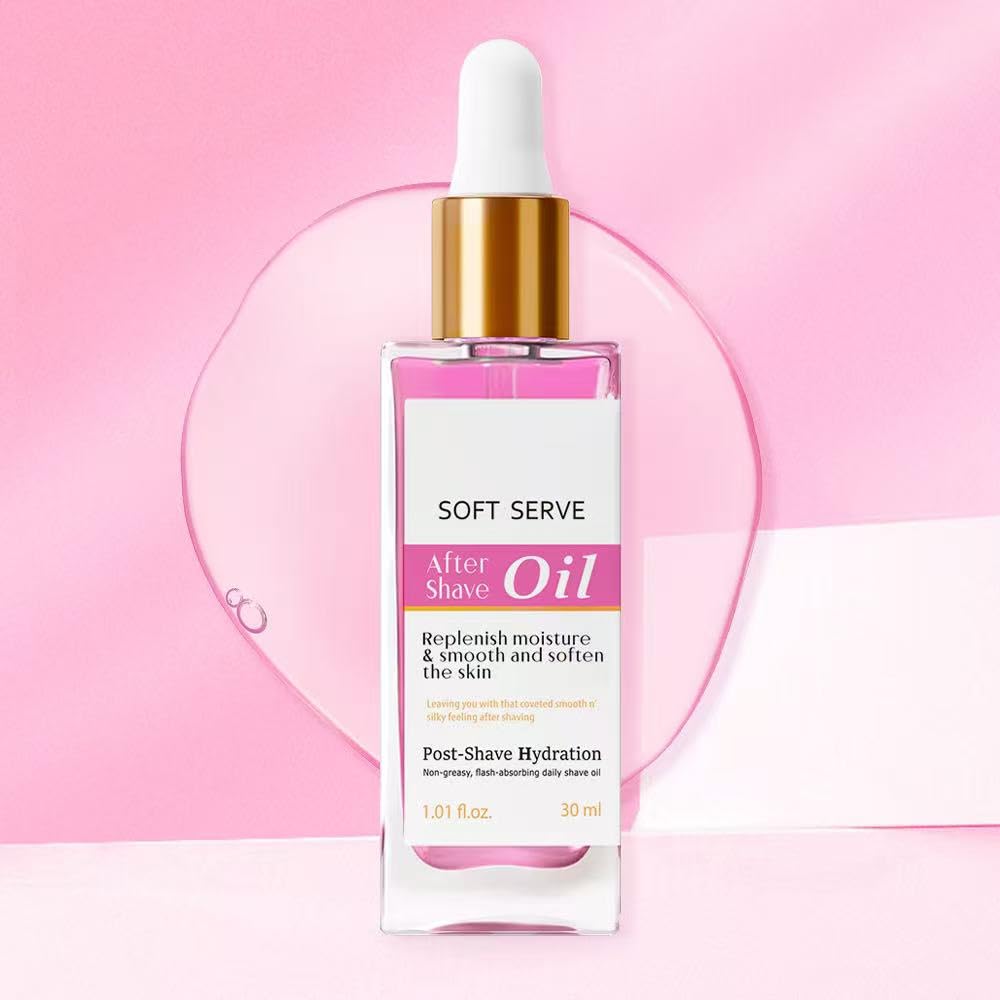 Strawberry Vanilla After Shave Oil, Moisturize and Smooth Skin, Prevent Ingrown Hairs & Dryness, Soft Serve After Shave Oil for All Skin Types (1.01 fl. oz.)