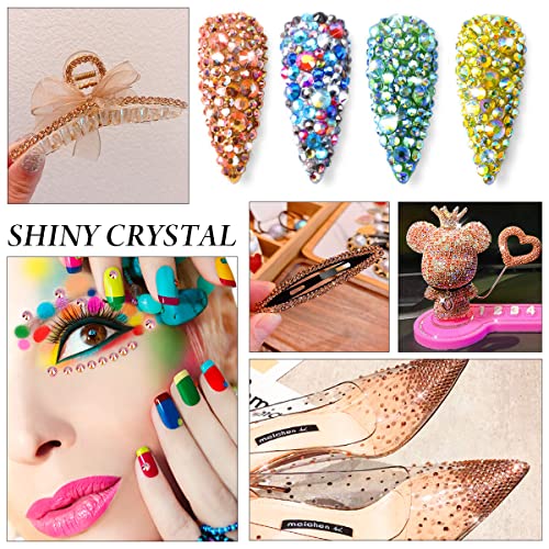 Novani Rhinestones 3000Pcs Flatback Crystal Round Loose Gemstones Glass Rhinestones for Crafts Makeup Nail Art Clothes Shoes DIY Decorations(SS4, 1.5-1.7mm,Crystal Clear)