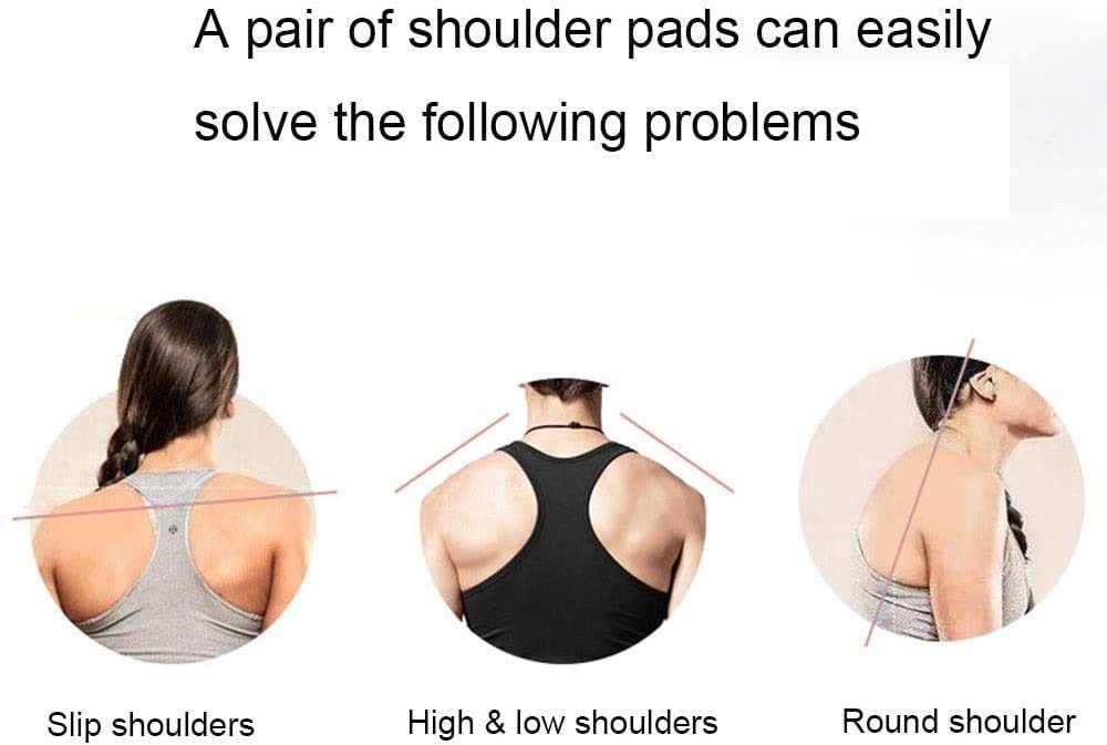LUNNTE Silicone Shoulder Pads for Womens Clothing, Anti-Slip Shoulder Push-Up Pads Invisible Breathable Enhancer Reusable (2 Pairs (Transparent & Skin)