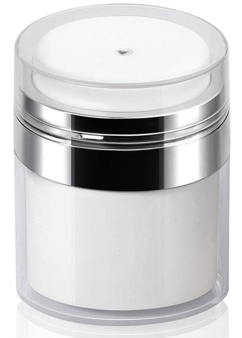 Airless Pump Jar - 3.5 Oz Air Pump Container for Cream, Pump Moisturizer Container Empty Cream Subpackage Jar Vacuum Bottle Dispenser for Skincare Makeup Lotion
