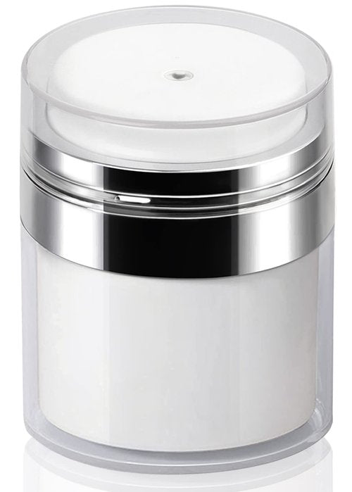 Airless Pump Jar - 1.7 Oz Air Pump Container for Cream, Pump Moisturizer Container Empty Cream Subpackage Jar Vacuum Bottle Dispenser for Skincare Makeup Lotion