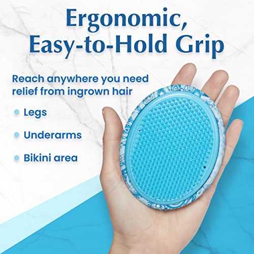 Dylonic Body Brush for Razor Bumps and Ingrown Hairs Treatment - 1pk Skin Exfoliator for Body Shaving Irritation, Strawberry Legs, Armpit, Bikini Line - Blue