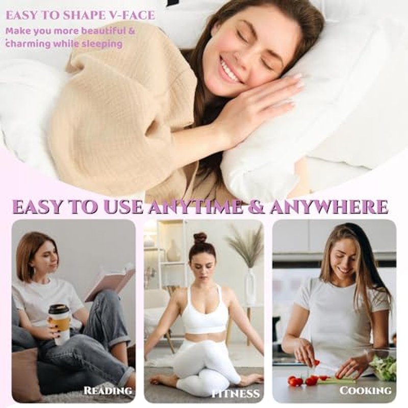 Graphene V-Line Mask Chin Up Mask V Shaped Face Mask Chin strap for sleeping, Jaw Exerciser(Wine red)