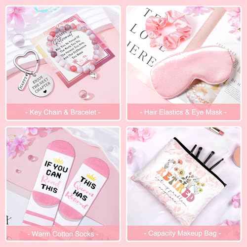 Retirement Gifts for Women 2025 - 16 pcs Relaxing Spa Gift Basket Set, Best Happy Retirement Gifts for Teacher Nurses Boss Friends Mom Mother Grandma Coworker, Funny Retired Gifts for Woman