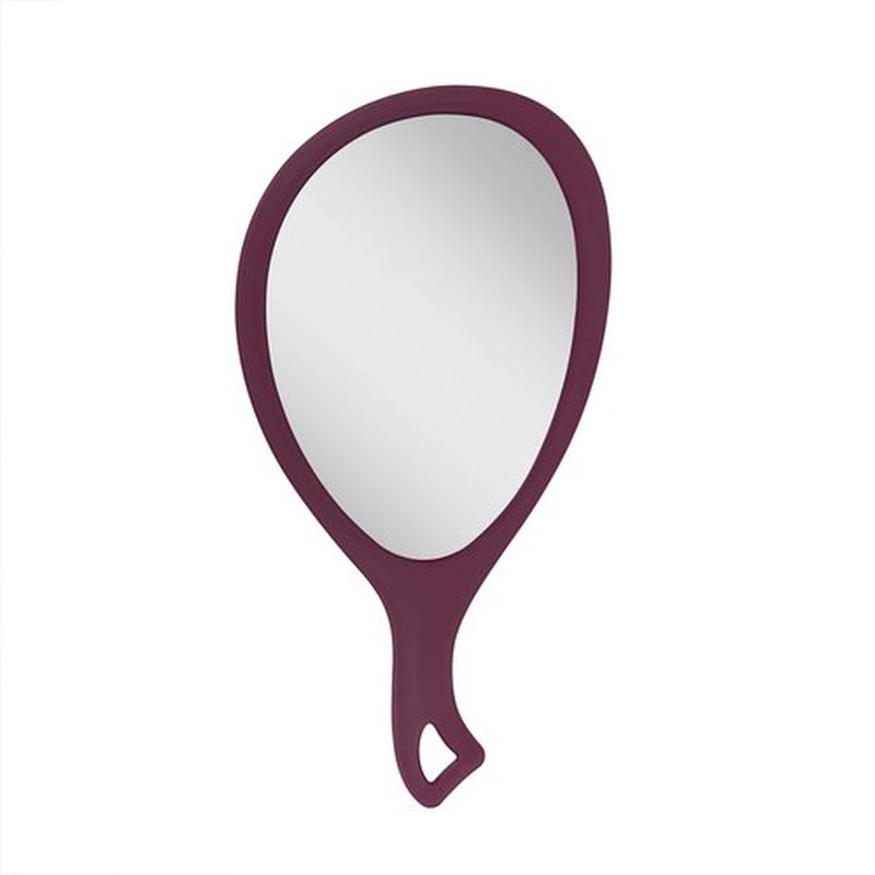 Zadro Large Hand Mirror with Handle Salon Mirrors for Hair Stylist, Big Handheld Mirror Makeup Mirror Wall Mounted Hang (1, Purple Garnet, Medium: 15" x 8")