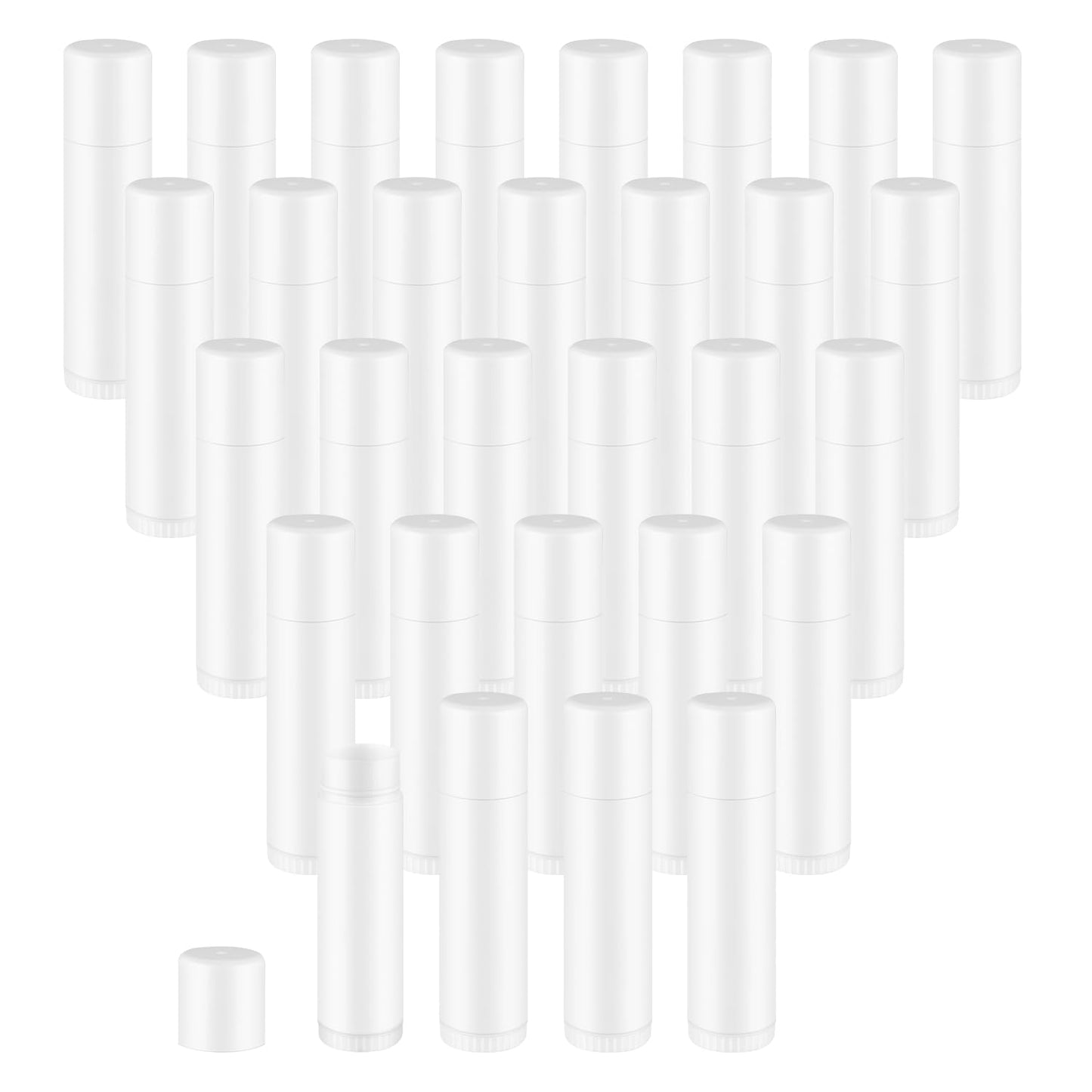 Mirrline 30 Pcs 15g Plastic Lipstick Tubes Empty Lip Balm Containers Refillable Lip Gloss Bottles for DIY Deodorant Lip Balm - White