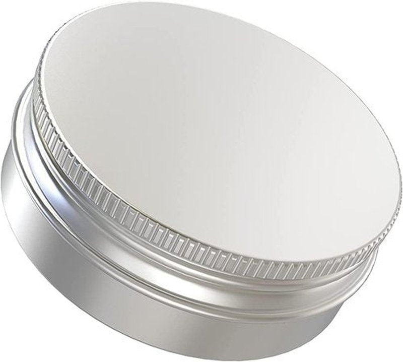 Goiio 20 Pcs 2 Ounce Aluminum Tin Jar, 60 ML Refillable Tin Container, with Screw Lid, for Storing Spices, Candies, Candles, Silver