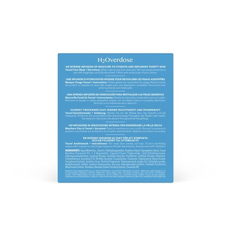 FOREO H2Overdose Advanced Collection 2.0 UFO-Activated Facial Mask - Hydrating Facial - Beauty & Personal Care - Hyaluronic Acid & Vitamin E - For All Skin Types - Dry skin & Flaky Skin - 6 pcs