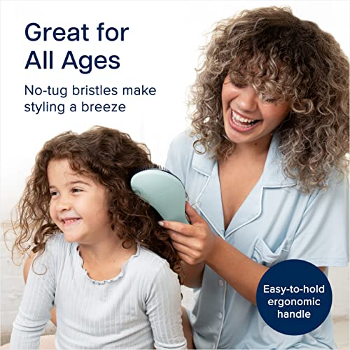 Crave Naturals Glide Thru Detangling Hairbrush That Glides Through Tangles for Wet, Dry and Damaged Hair - Gentle Detangler Styling Tool for Adults, Kids, Men and Women - 7.5 x 3 in, Turquoise