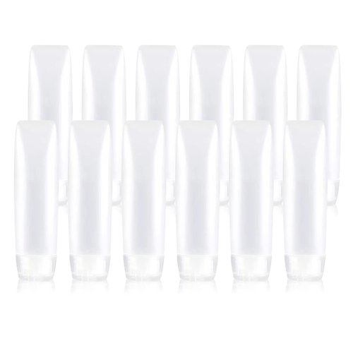 YXC 12PCS PE Travel Size Bottles 1oz Squeeze Bottles With labels Leak Proof BPA Free Refillable Tubes Travel TSA Approved Containers For Toiletry Toothpaste Container Travel Bottles For Toiletries