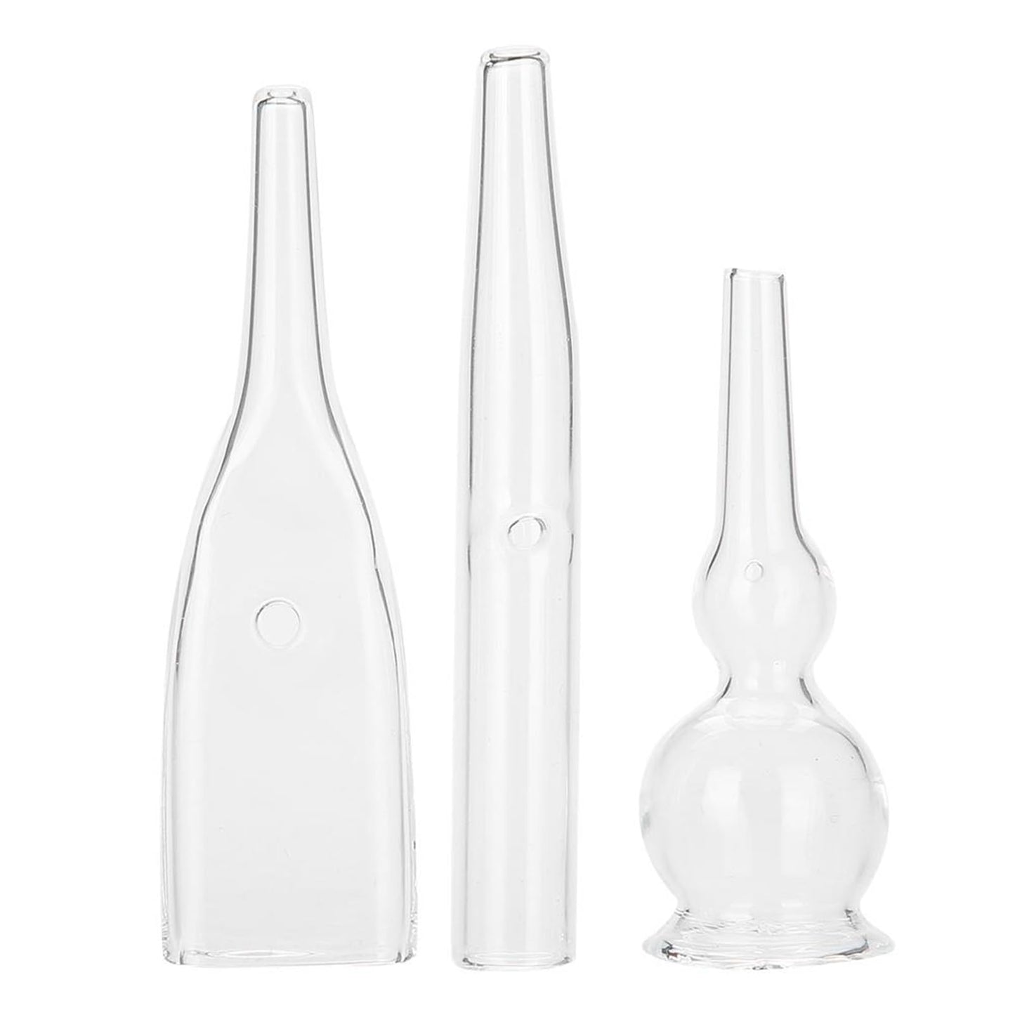 Nikou Vacuum Glass Tube, 3 Pcs Glass Pipes for Vacuum Face Cleanser Blackhead Removal Machine Accessories Deep Pore Cleaning Tools, Compatible with Most Suction Beauty Devices