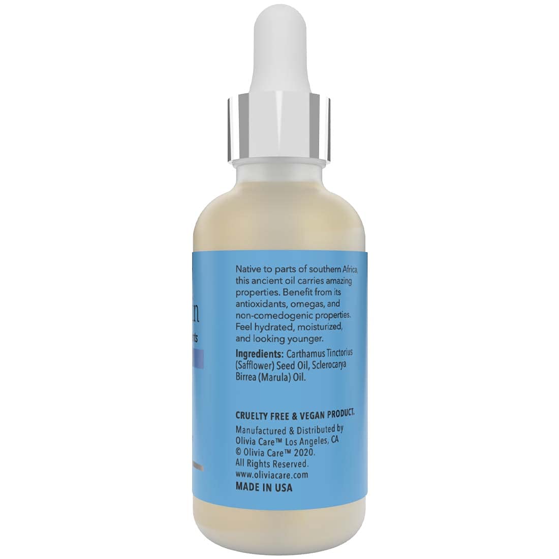 Olivia Care Flawless Essential Facial Oil 100% Natural. Stabilize & Retain Moisture (Marula)