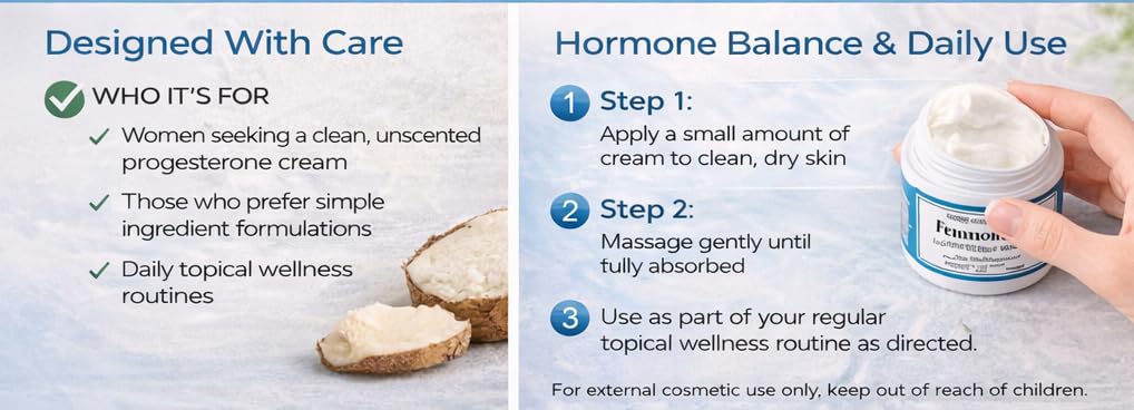 Wild Yam Progesterone Cream for Women – Femarone 20 USP Progesterone with Organic Coconut, Natural Wild Yam Extract – Menopause & Hormone Balance Support – Paraben Free Cream Wise Essentials