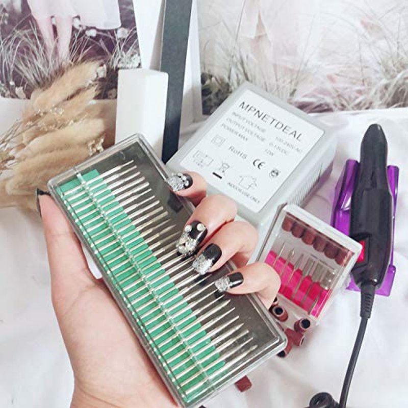 Electric Nail Drill Machine Manicure Pedicure Kit Electric Nail Art File by MPNETDEAL (Gray SetA)