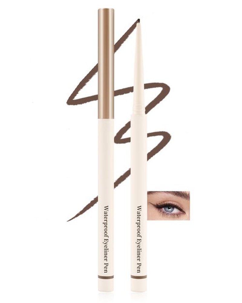 Dark Brown Eyeliner Gel Pencil, Waterline Eyeliner Waterproof Smudge Proof, Ultra-Fine Tip, Matte Gel Cream Smooth Texture, Quick-Drying Long-Lasting, High Pigmented Eye Liner Pen Makeup for Women-02