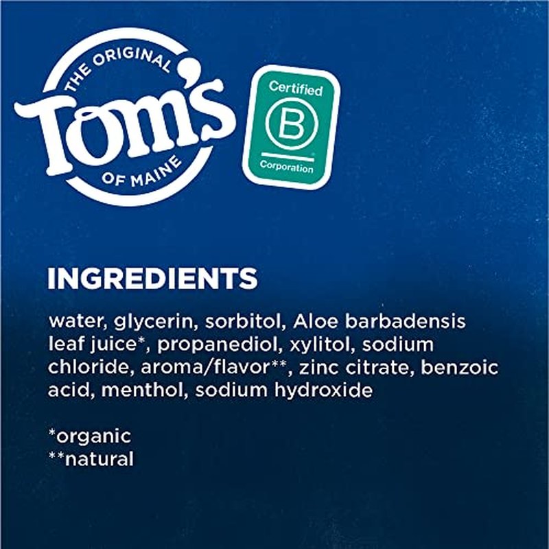 Tom's of Maine Sea Salt Natural Alcohol-Free Mouthwash, Refreshing Mint, 16 Fl Oz (Pack of 3)