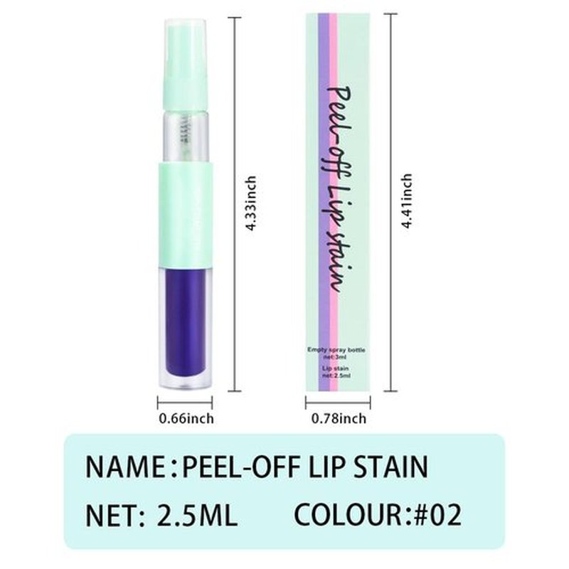 JUAAZIN Matte Lip Gloss with Spray Bottle, Carmine Liquid Lip Stain Peel Off, Long Lasting Waterproof Lipstick Lip Gloss Stain, Transfer-proof, Highly Pigmented Color (Pale Carmine)