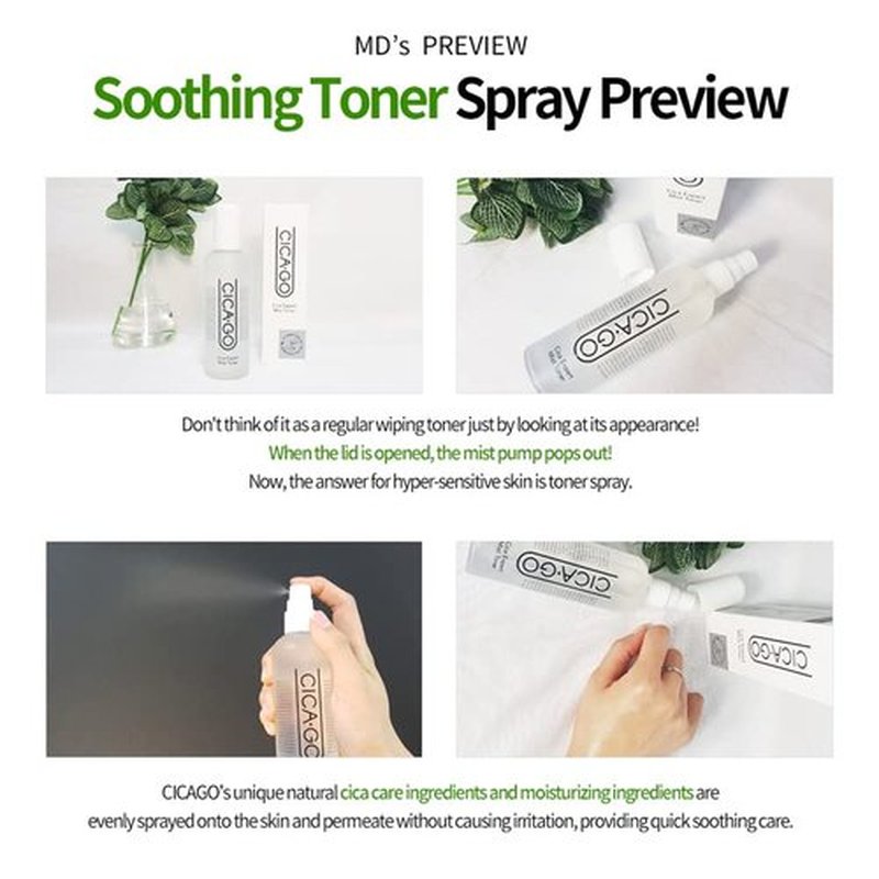 ISOI CICAGO CICA Expert Mist Toner, Calming and Soothing Alcohol-Free Toner, Daily Facial Mist for Sensitive and Irritated Skin, Korean Skin Care (150ml, 5.07 fl.oz)