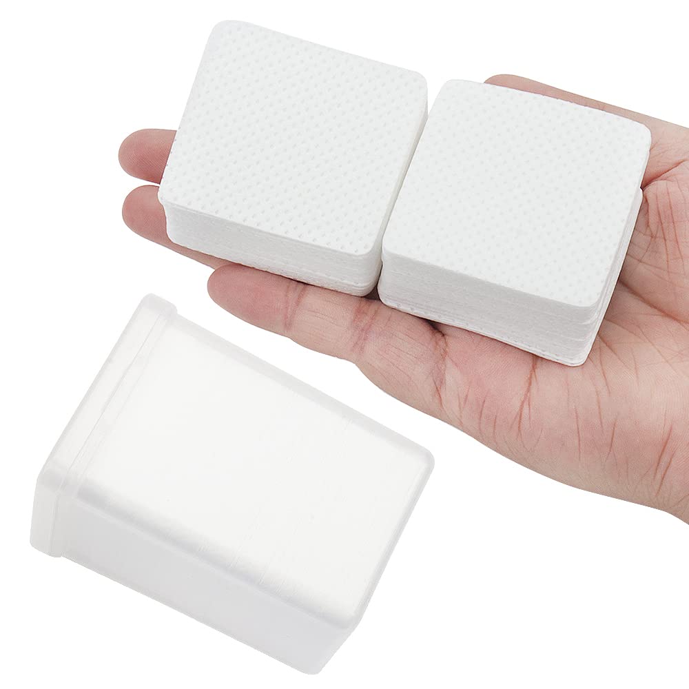 200 PCS Lint Free Nail Wipes, Non-Woven Fabric Dry Nail Prep Pads, Nail Polish Remover Wipes Lash Extensions Glue Nail Cleaning Pads for Salon Supplies (White)